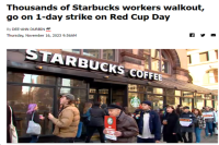 Starbucks Red Cup Day, employees set off a mass strike
