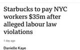 Compensation of 270 million yuan! Starbucks has been charged with violating labor laws more than 500,000 times!