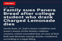 Lemonade causes cardiac arrest? The caffeine content is 3 times higher than Red Bull?!