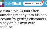 The coffee shop assistant steals his own credit card machine to collect money! Court: No repayment required