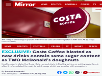COSTA Coffee is questioned?! All because of constantly increasing the sugar content of coffee products!