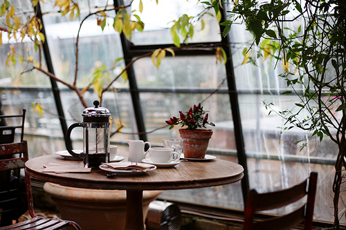 He used junk to transform a coffee shop for her!