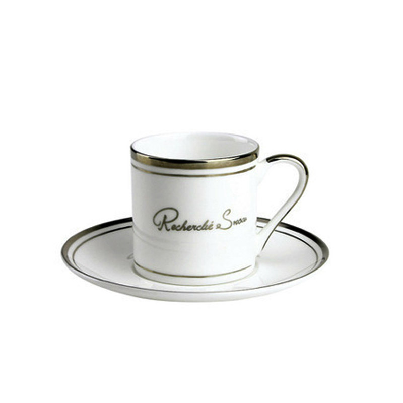 Introduction of coffee cup: bone porcelain silver edge single coffee cup ceramic bone porcelain
