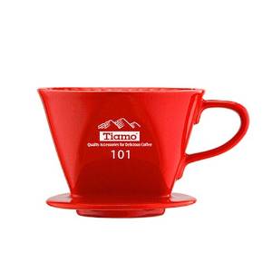 Ceramic filter cup TIAMO brand introduction: tiamo101 trapezoidal hand coffee filter cup ceramic Japanese-style slow filter