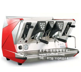 Italian coffee machine: La San Marco 100e double head electronically controlled semi-automatic coffee machine