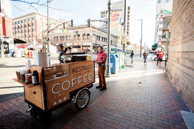 There is a two-car mobile coffee stand in town that offers a wide variety of coffee flavors.