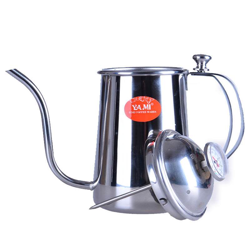 Introduction to coffee brewing utensils: YAMI hand coffee pot with thermometer fine mouth pot coffee brewer
