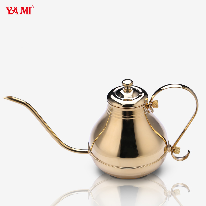 YAMI brand coffee brewing utensils: court hand punch fine mouth coffee pot 304stainless steel long mouth dripping filter