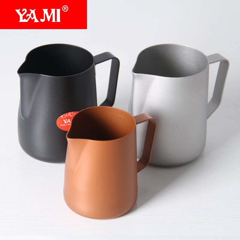 YAMI brand espresso making utensils: Teflon pointed mouth milk foam stainless steel flower cup 600ml