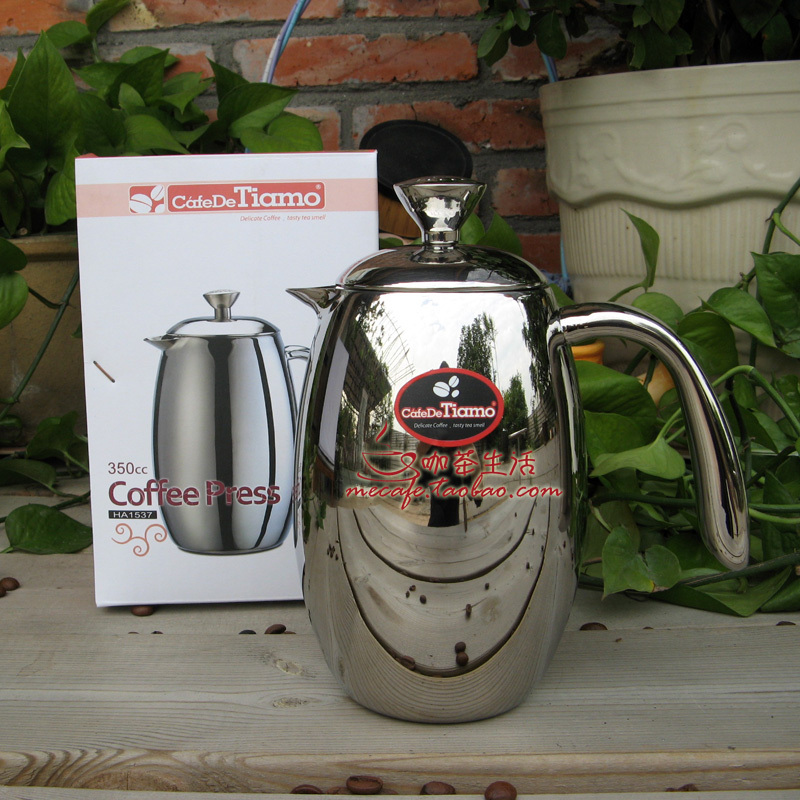 Tiamo brand coffee brewing utensils: TIAMO Colombian double-layer hollow stainless steel press
