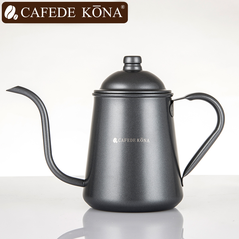 CAFEDE KONA stainless steel coffee pot fine mouth hand brewed coffee pot water flow size good control 0.9L