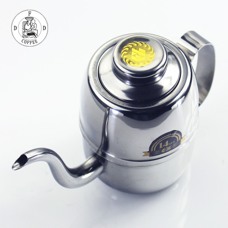 350ml stainless steel coffee pot thin mouth pot court pot elliptical hand coffee pot portable and easy to carry