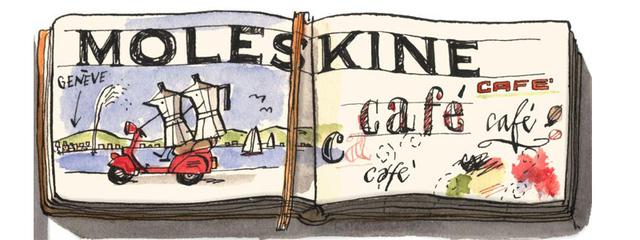 Moleskine opened its first coffee shop, at the Geneva airport, with inextricable ties