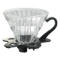 Hand coffee brewing utensils: Tiamo glass V cone type hand dripping coffee cup filter