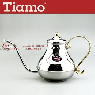 Hand flushing pot Tiamo brand palace fine mouth coffee pot 1L thin mouth pot coffee novice special practice hand flushing