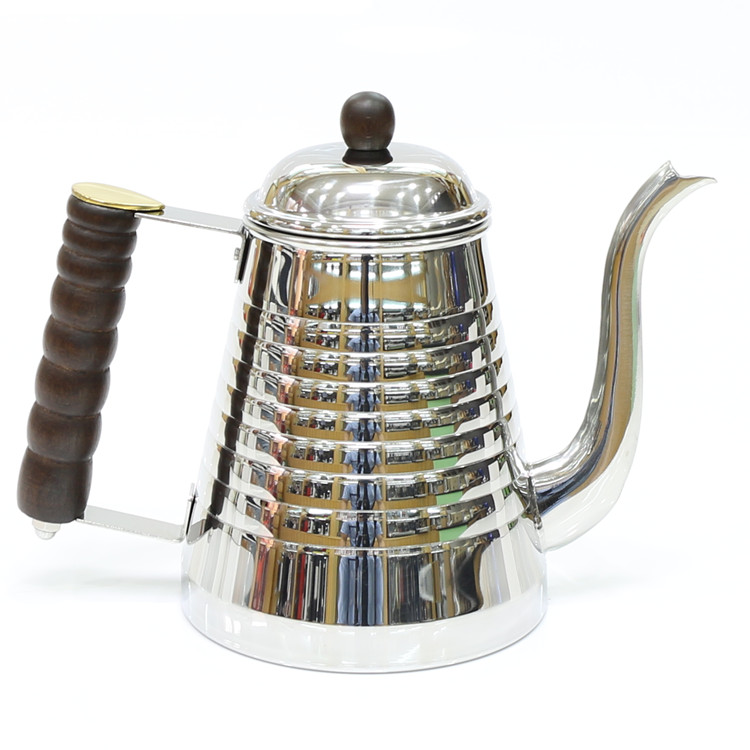 Japan KALITA Kalita Coffee Brand: thin mouth pot hand brew coffee wooden handle pot crane mouth wavy kettle 1L