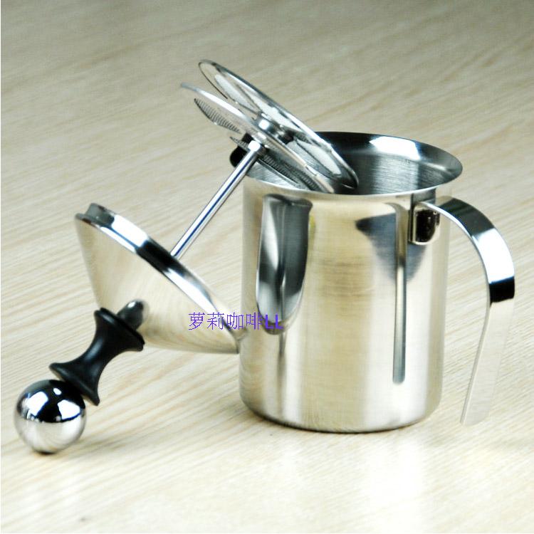 Thickened double-layer milk foam maker stainless steel milk beater milk bubble cup milk bubble pot Italian coffee flower