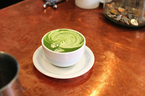 Matcha Coffee the atmosphere and background of Japanese style Coffee