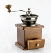 Illustrated classic hand-operated coffee grinder