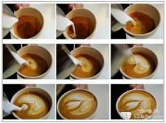 Heart-shaped coffee flower pulling skills