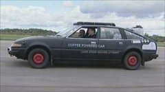 The fastest coffee-powered car made in Britain is 107 kilometers per hour.
