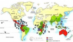 Coffee belt coffee trees grow at the center of the equator