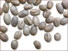 Picture of bean shaped coffee beans (Pea coffee)