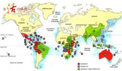 Coffee training knowledge: global Coffee producing area Map