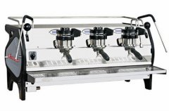 A pressurized coffee machine for making espresso.