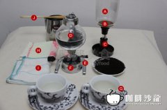 The basic utensils of siphon pot coffee brewing