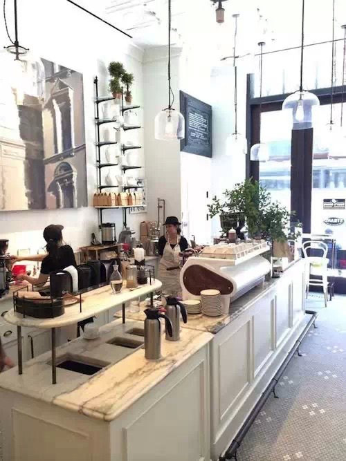 Ten stylish coffee shops in New York, USA.