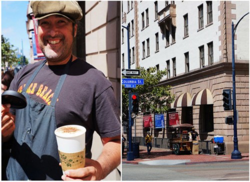 The smallest cafe in the world on the corner of San Diego