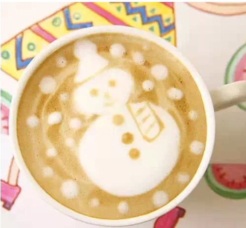 The carving technique of Cartoon Snowman Coffee