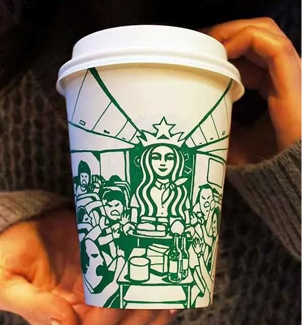 After reading the Starbucks paper cup comics with ruined three values