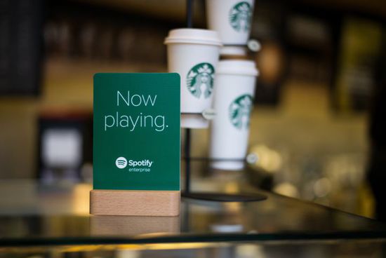 starbucks, spotify