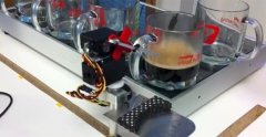 High-tech coffee machine accepts pre-ordered SMS coffee machine