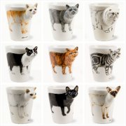 Creative coffee cup introduction Creative three-dimensional cat coffee cup