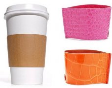 Jimmy Choo leather coffee cup cover