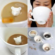 Cute! Hiding an animal's coffee mug.