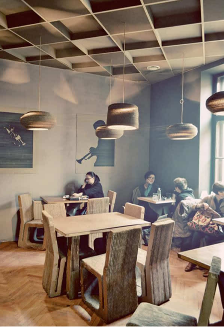 A coffee shop made of paper