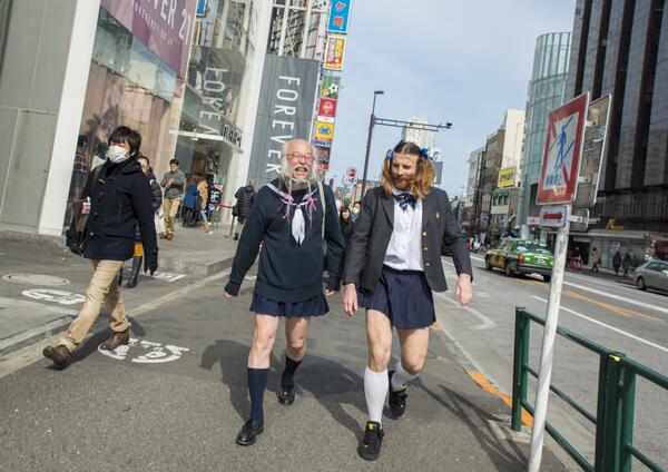 The Japanese Cafe offers a young girl walking service: guests can ask to be slapped.