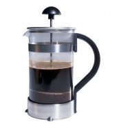 The coffee pot is operated by lazy people who love the French press.