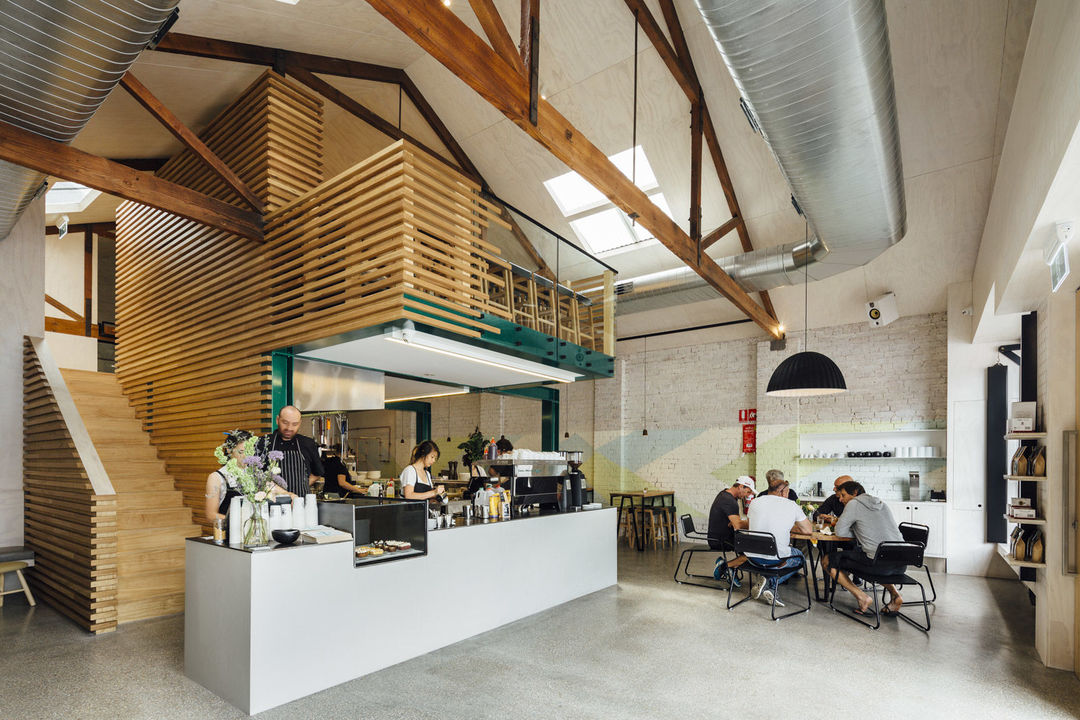 A personalized coffee shop converts a car repair shop into a coffee shop.