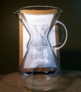 Beautiful picture of coffee utensils filtered by CHEMEX