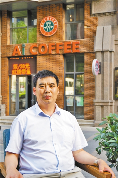 How does he make money by opening a cafe across from Starbucks?