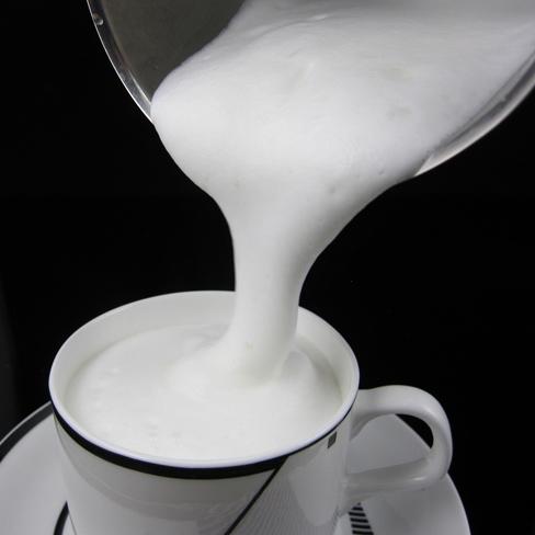 MILK BLISTERS in the process of making coffee foam
