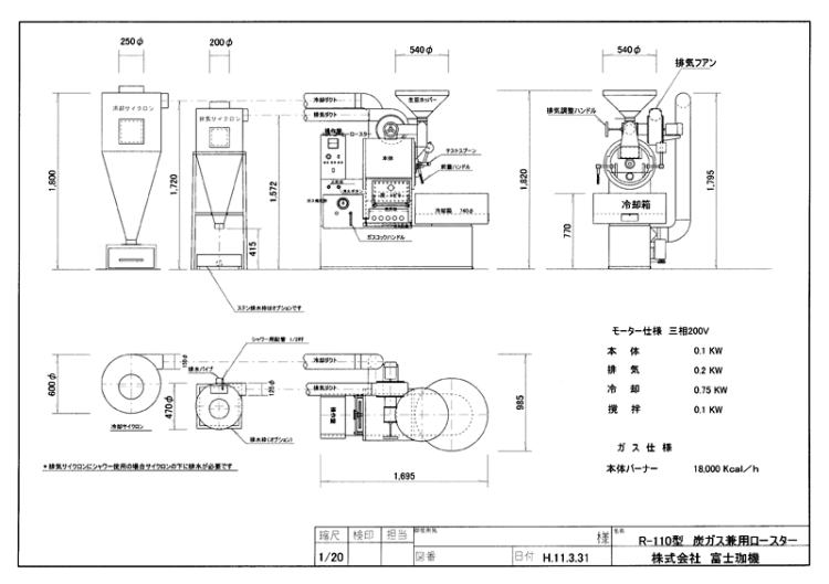 富士皇家 小型烘焙机 10kg R-110