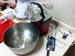 Coffee bean roasting system transformed from popcorn machine