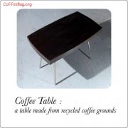 Recycling of coffee grounds A coffee table made of coffee grounds