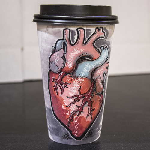 手绘咖啡纸杯 街头嘻哈风格 Miguel Cardona’s Must-See Coffee Cup Art